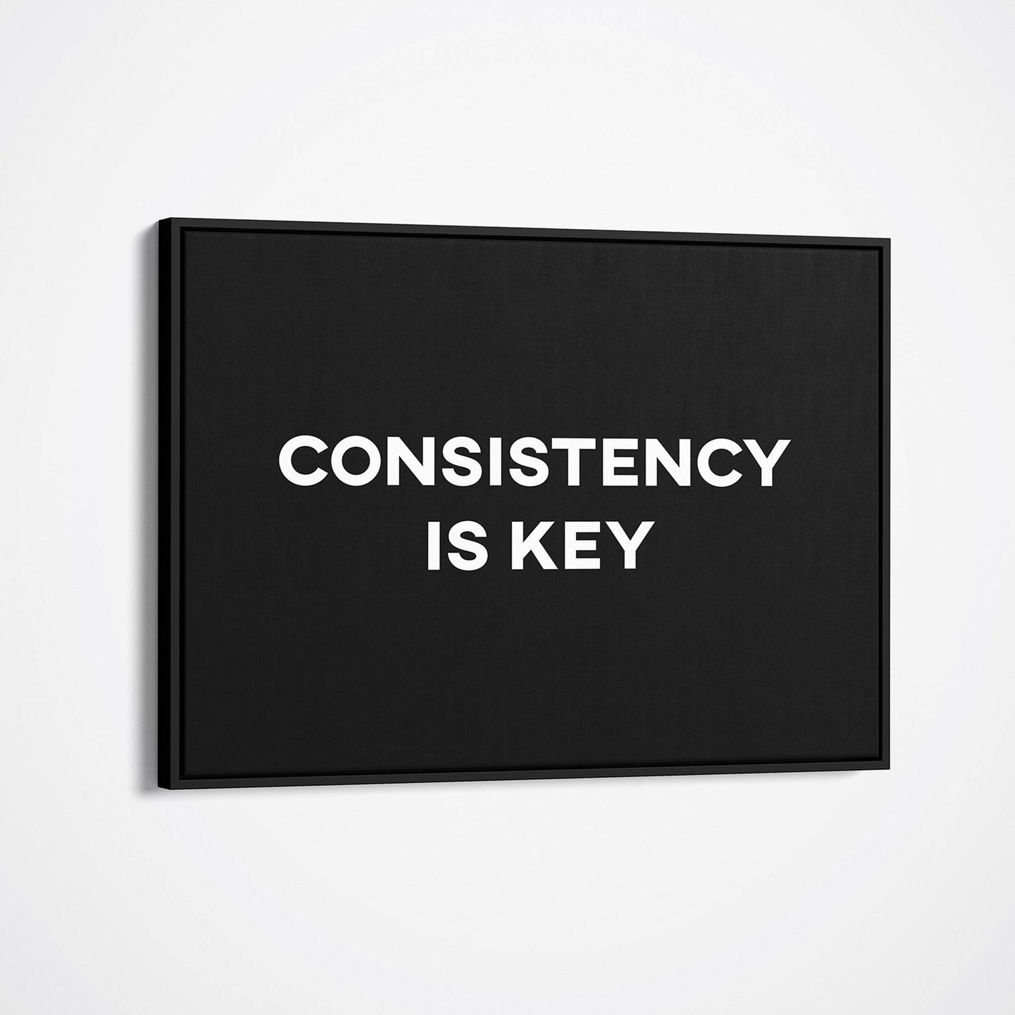 Consistency is Key framed canvas art mockup
