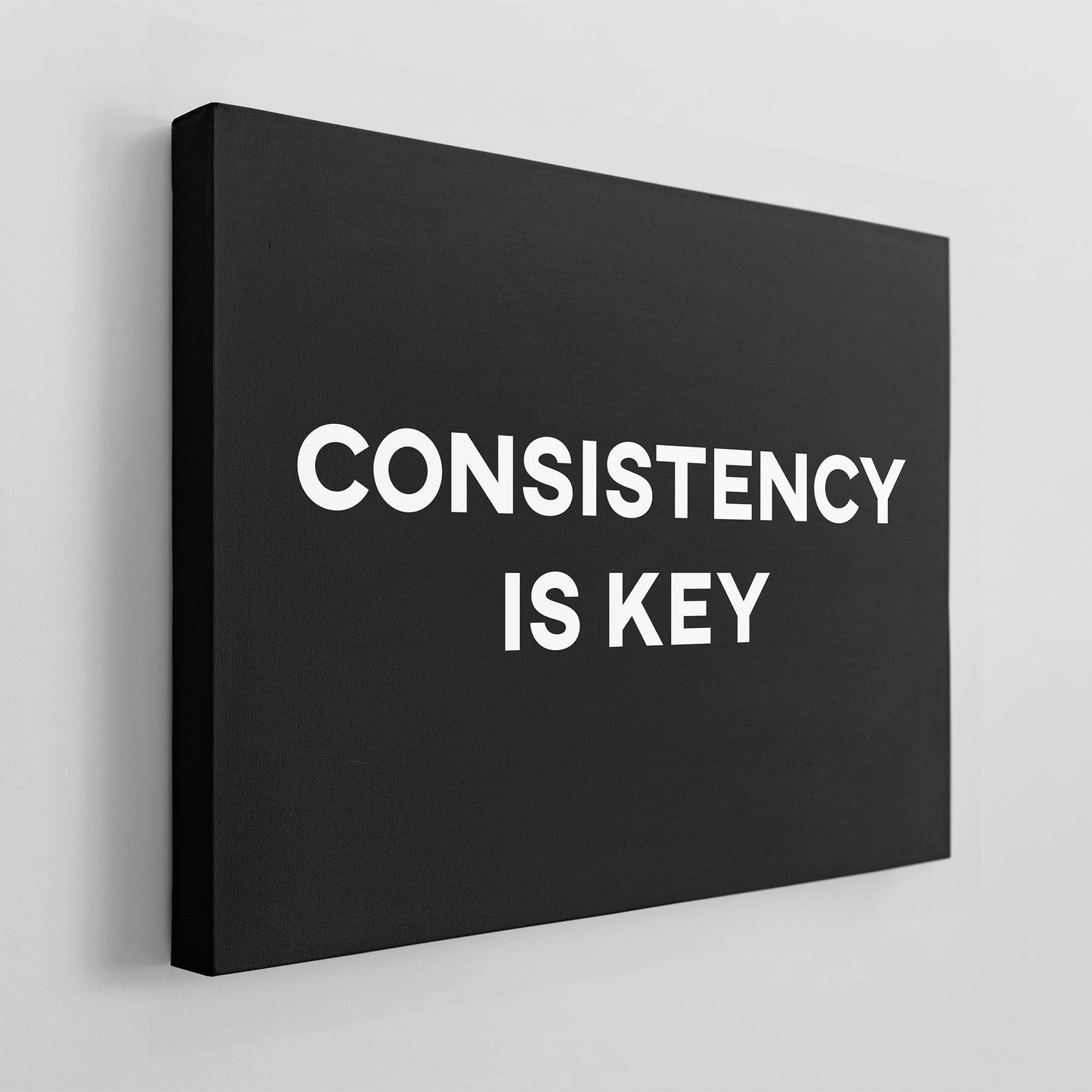 Consistency is Key plain canvas wall art mockup