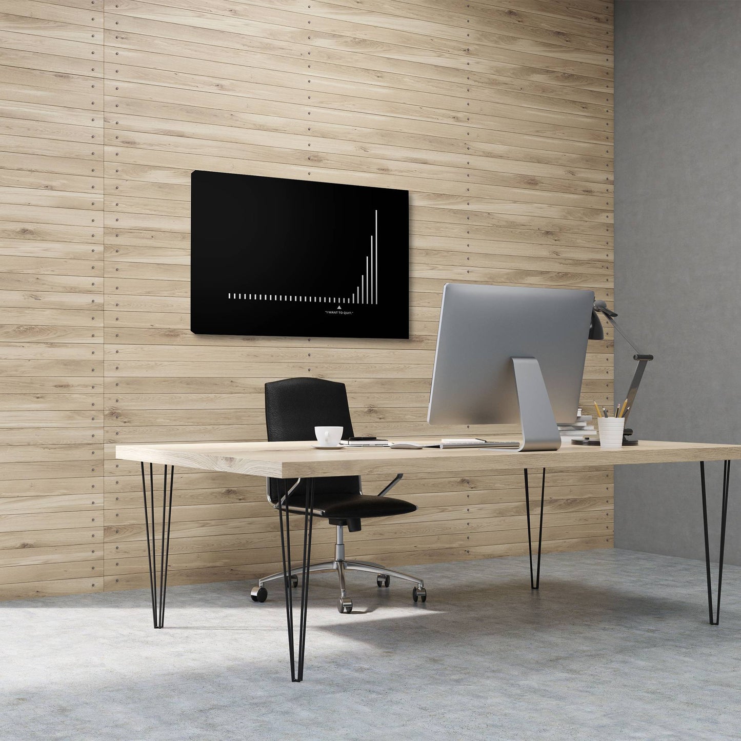 Don't Quit wall art in office