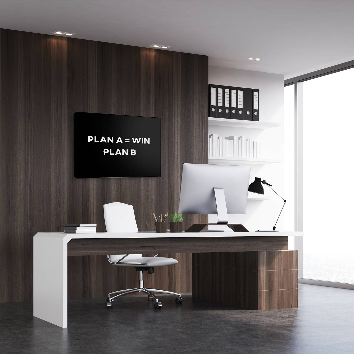 Plan A = Win office decor inspiration