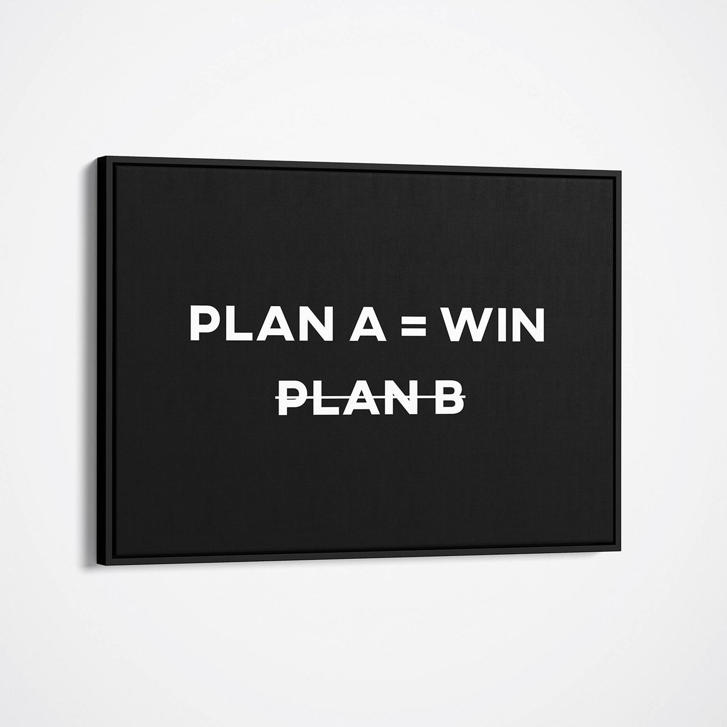 Plan A = Win plain canvas wall art
