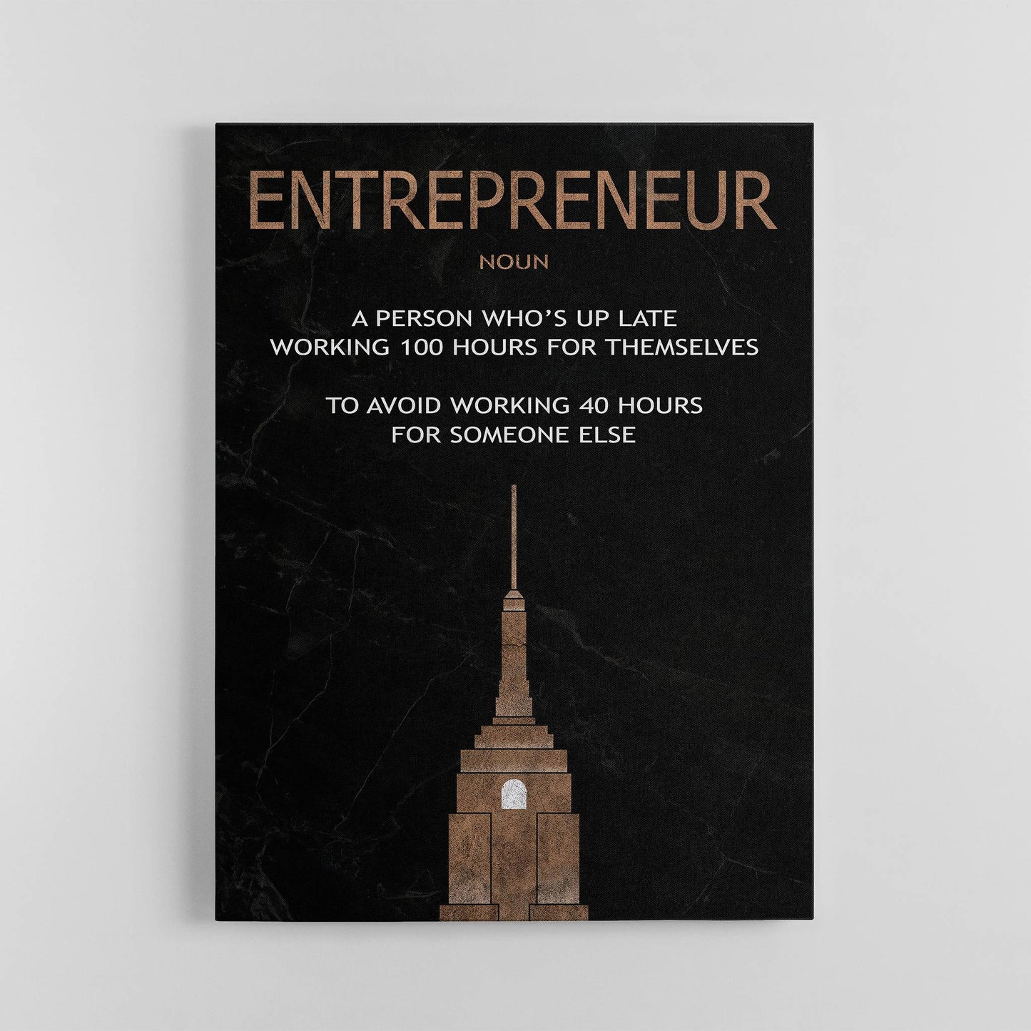 Being an Entrepreneur plain wall art demo