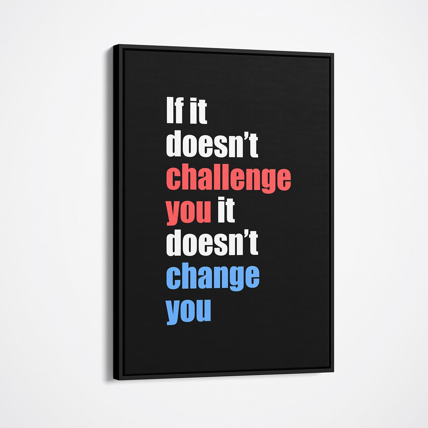 Challenge You framed canvas wall art mockup
