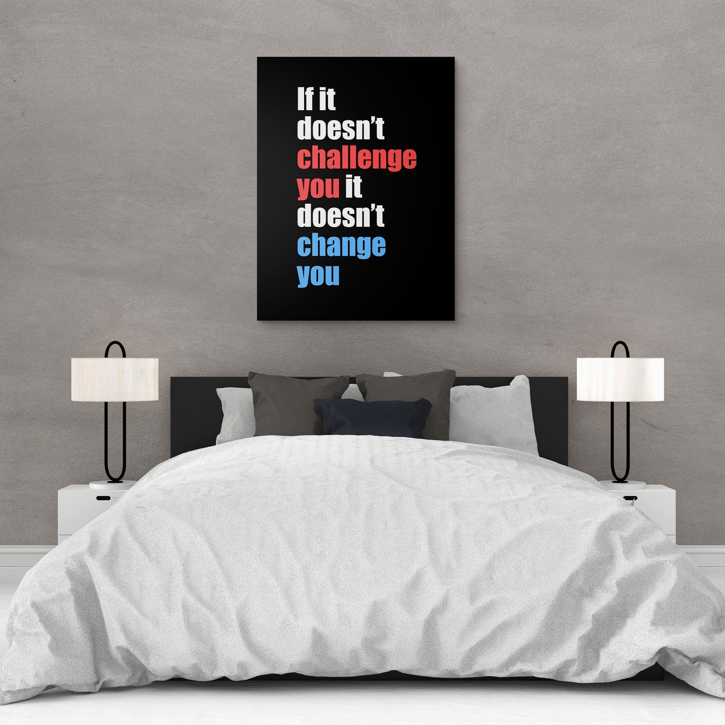 Challenge You bedroom wall art demo