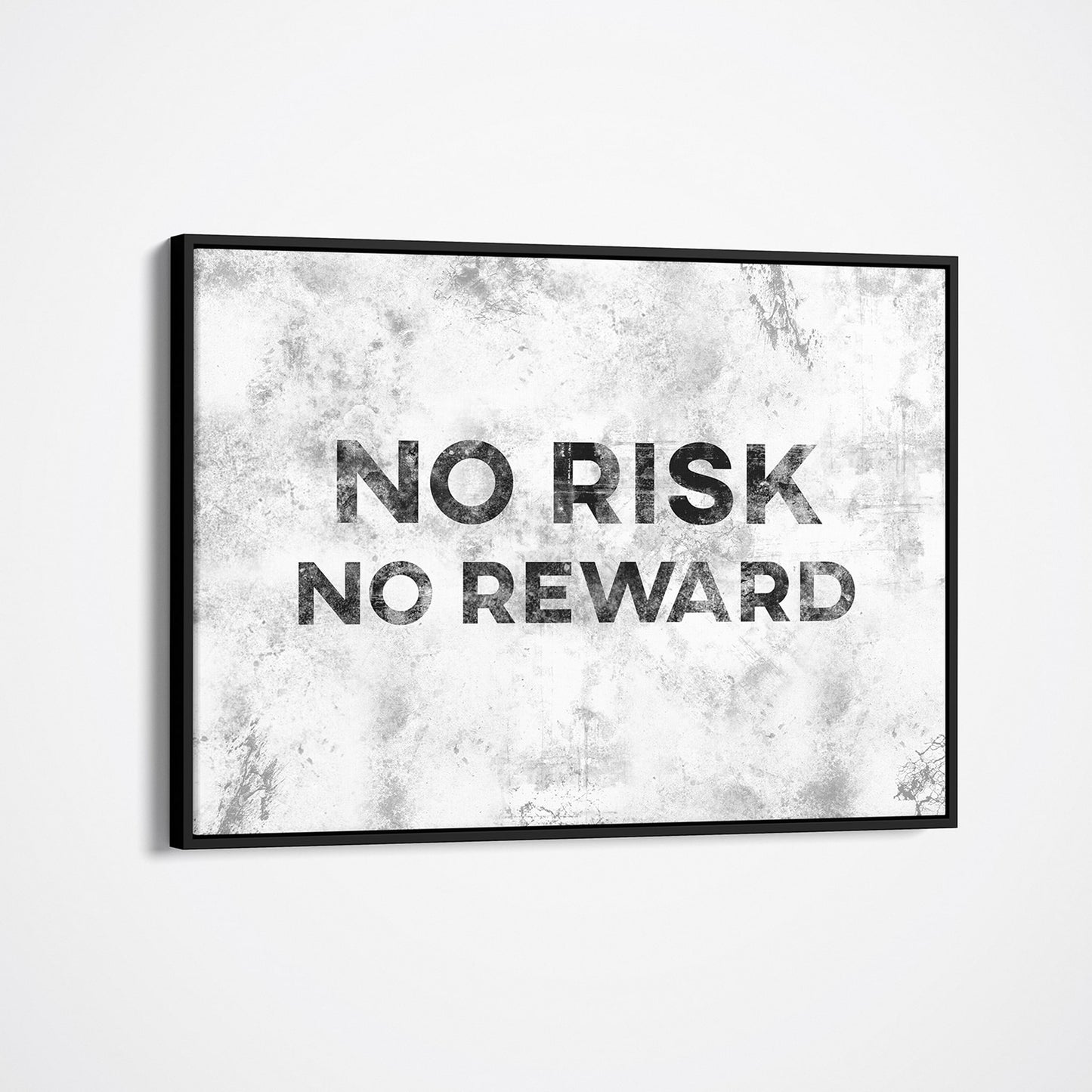 No Risk No Reward white framed wall art