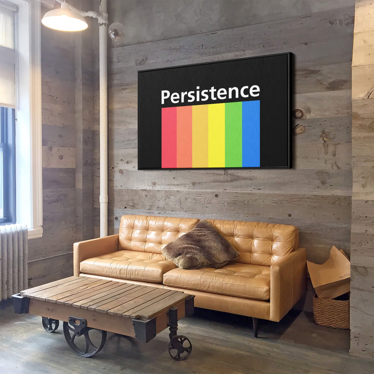 Persistence canvas wall art living room mockup