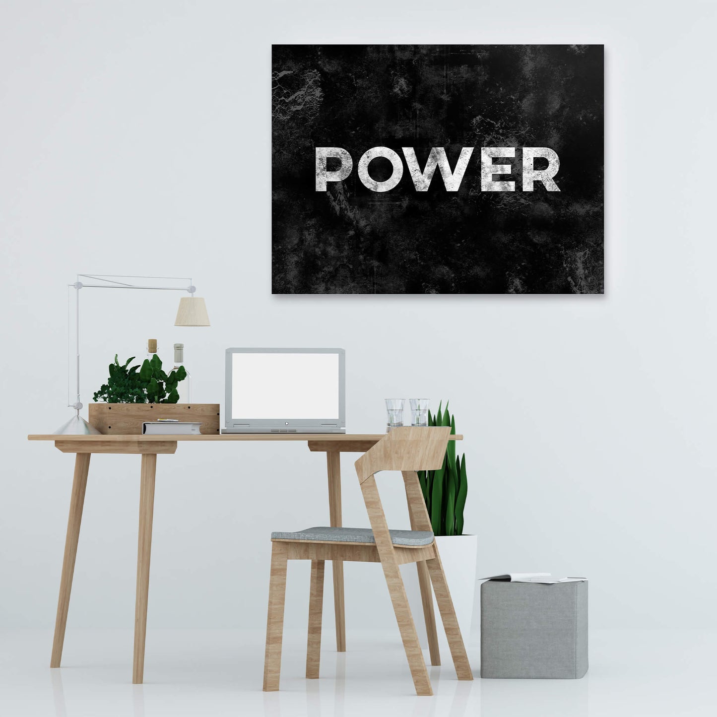Power work from home office mockup