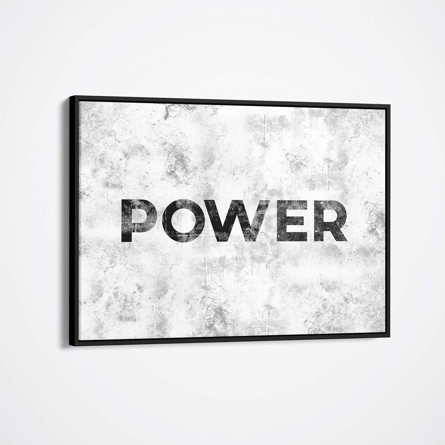 Power framed white canvas art