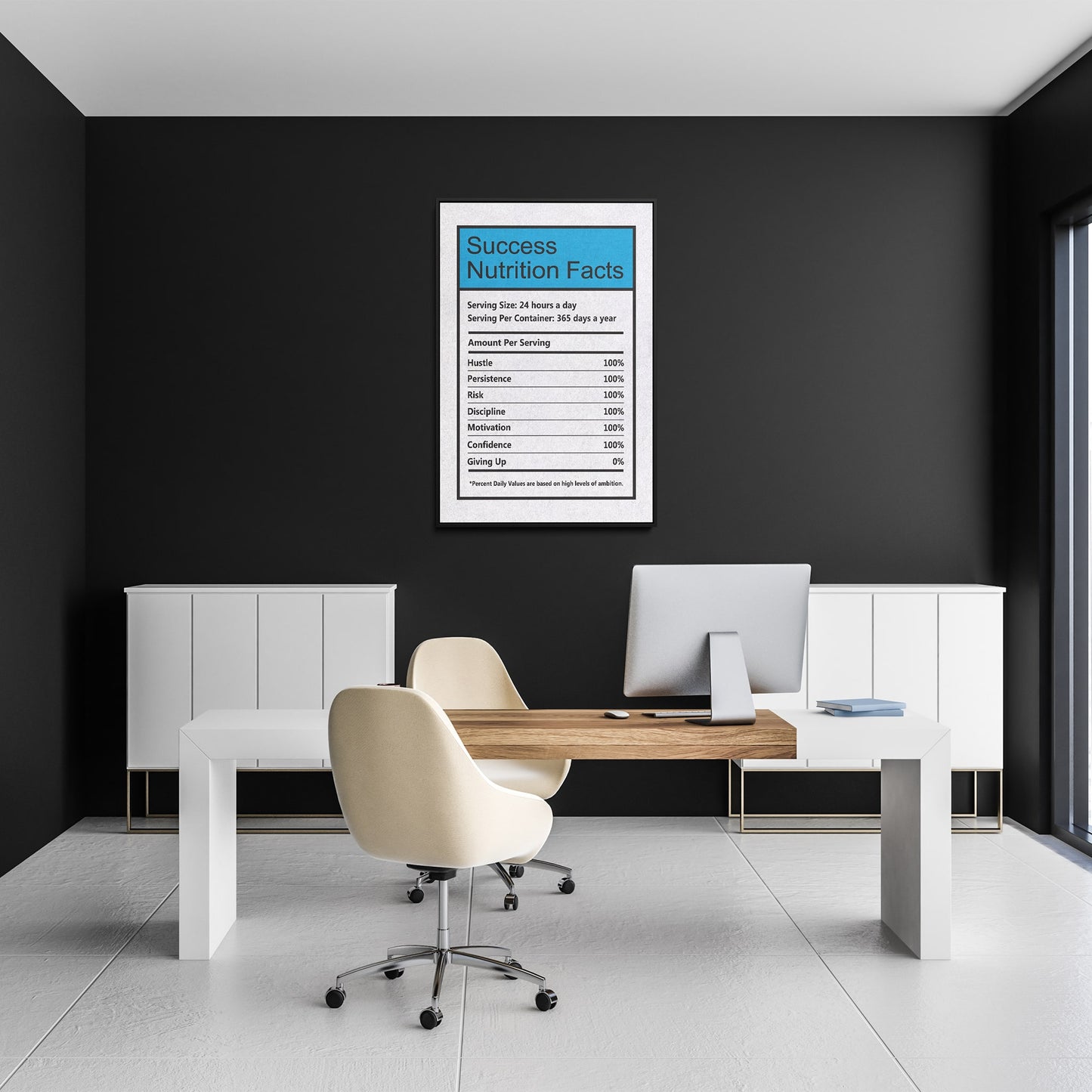 Success Nutrition Facts wall art home office demo