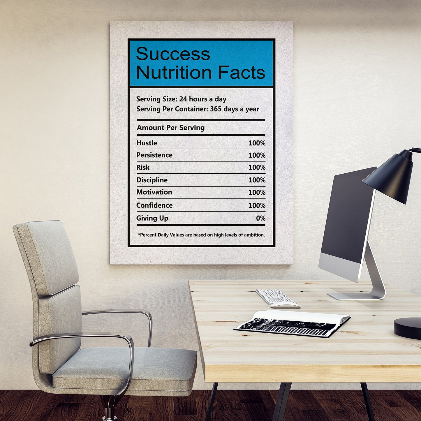 Success Nutrition Facts home office mockup