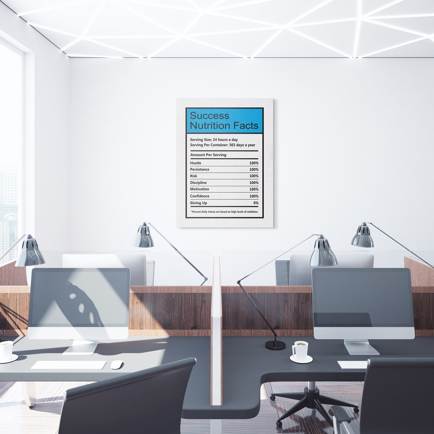 Success Nutrition Facts office wall art ideas