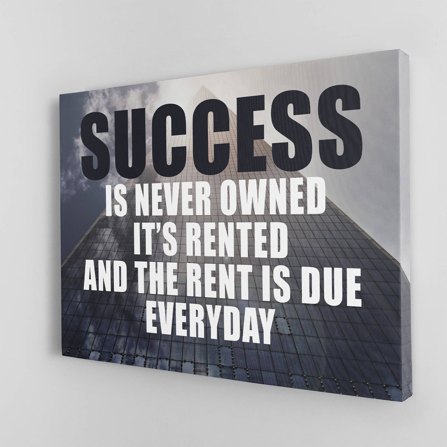Success is Rented plain wall art mockup