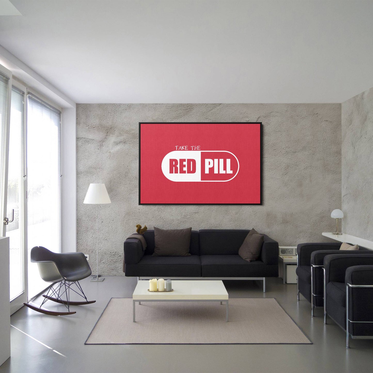 Take the Red Pill living room wall art