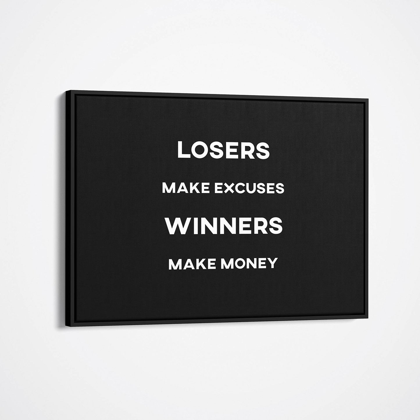 Winners Make Money framed wall art demo