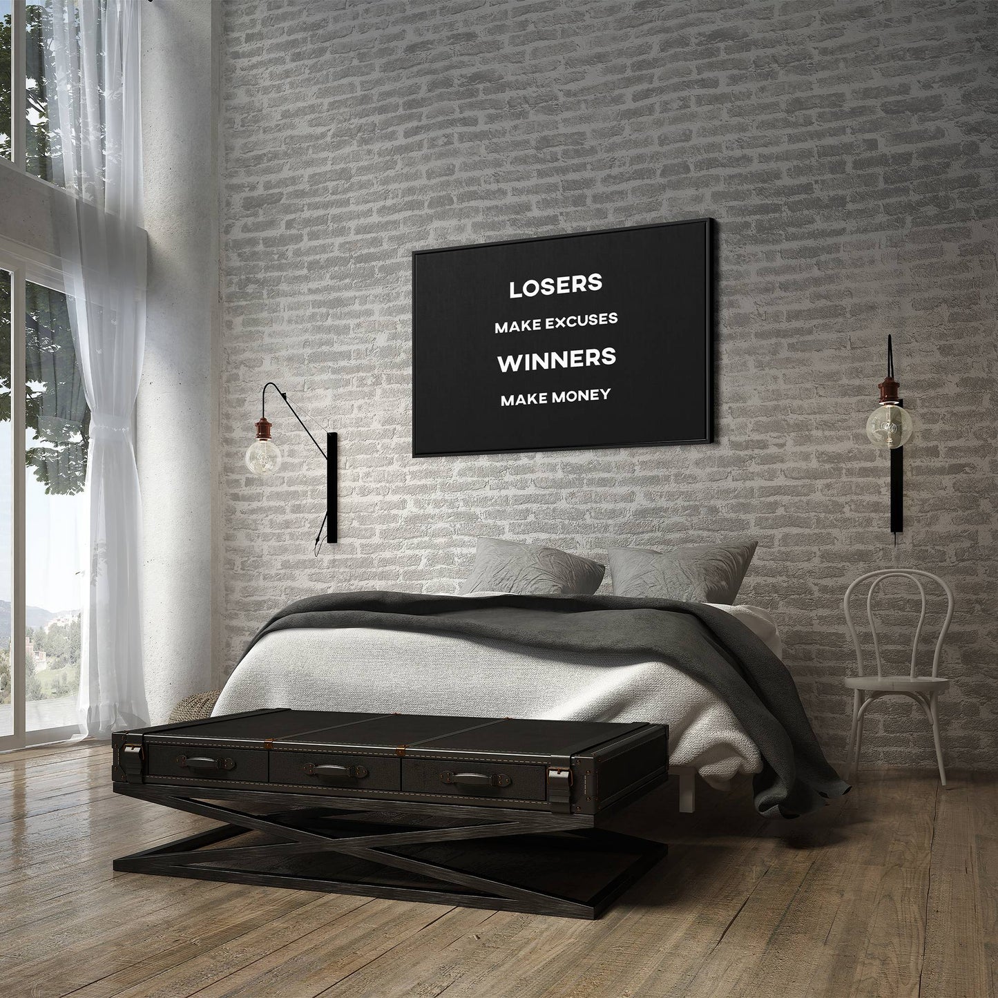 Winners Make Money bedroom wall art decor